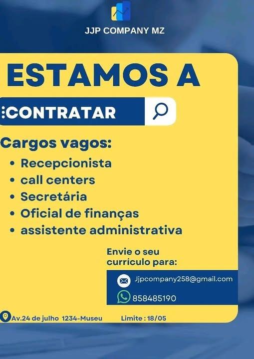 A JJP COMPANY MZ está a recrutar em diversas áreas