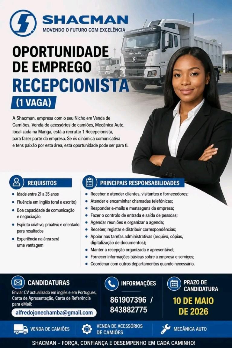 Job – Receptionist - Shacman