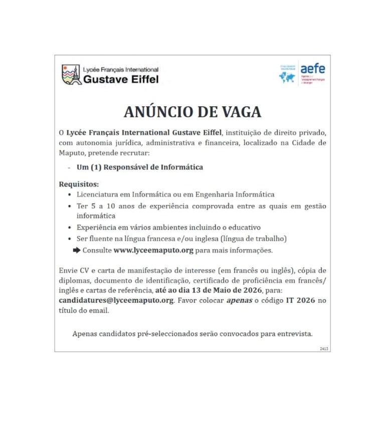 Vacancy – IT Responsible - Job Description, Working Hours and Responsibilities