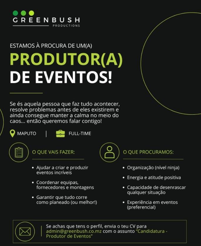 Vaga – Produtor de Eventos