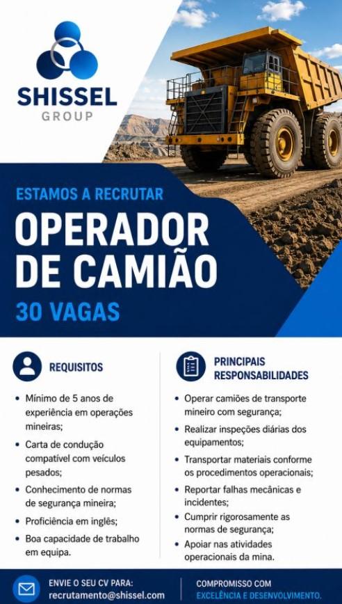 Jobs for (30) Truck Operators – Tete